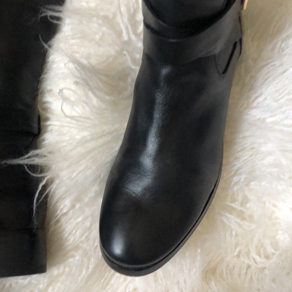 Michael Kors Bryce Tall Genuine Leather Black Boots - Picture 3 of 9
